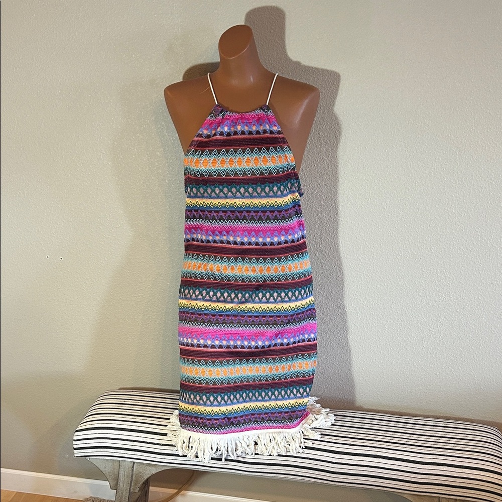 Colorful Patterned Mini Dress
